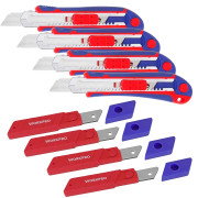 WORKPRO WP212011 18mm Auto-Load Snap-Off Knife - Pack of 4 with 40x Blades