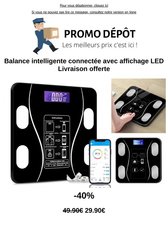 Découvrez notre Balance intelligente connectée avec affichage LED - Livraison offerte