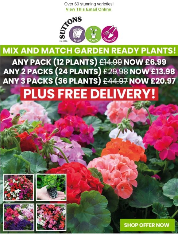 FREE DELIVERY on Garden Ready Plants!