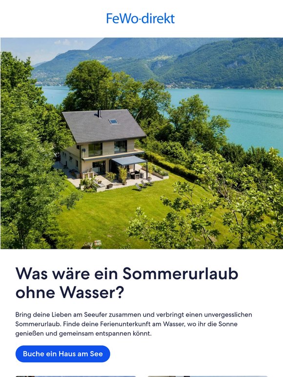 Ferienunterkünfte für deinen Sommerurlaub am See