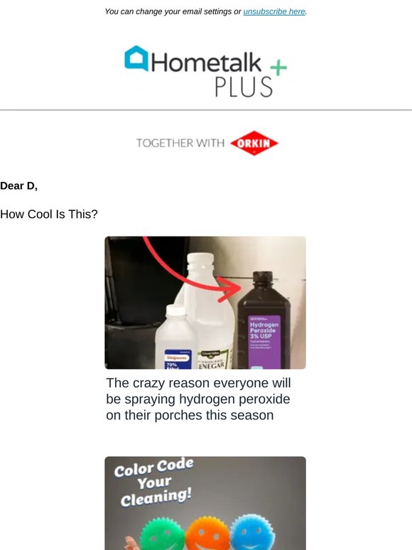 Spray hydrogen peroxide on your porch