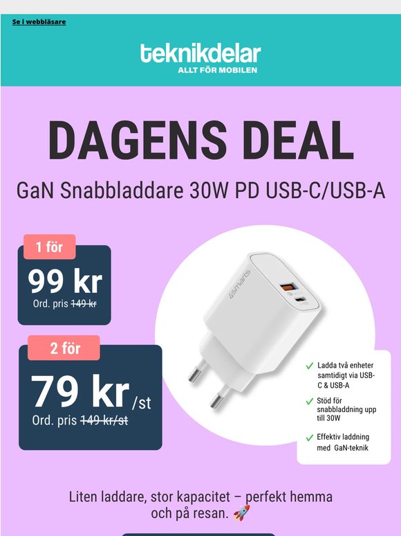 Dagens Deal: 4Smarts Duos GaN-laddare 30W ⚡