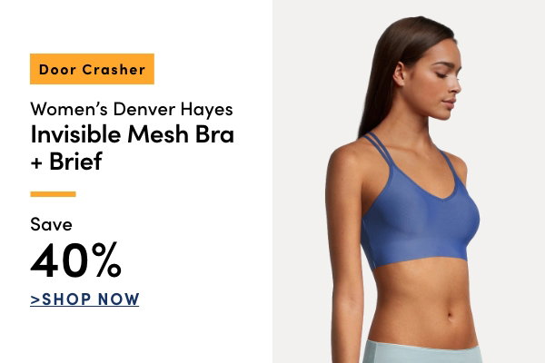 Door Crasher Women's Denver Hayes Invisible Mesh Bra + Brief Save 40%