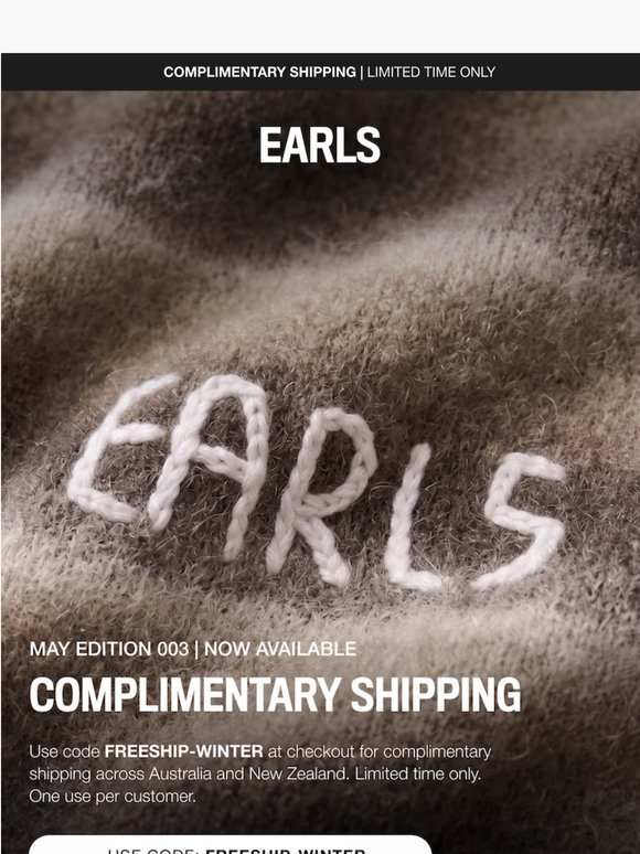 Complimentary Shipping, On Us