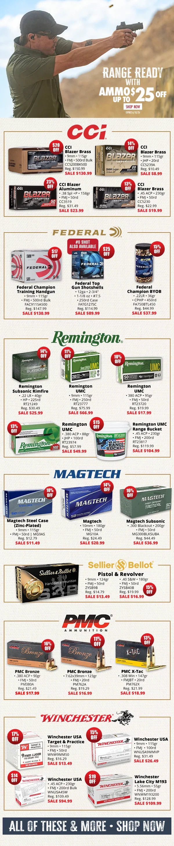Up to $25 Off Ammo Deals Now and Introducing the Winchester USA 250th Anniversary Ammo Series!