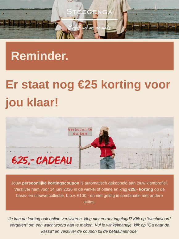 Reminder! Vergeet jouw €25,- korting niet🎁