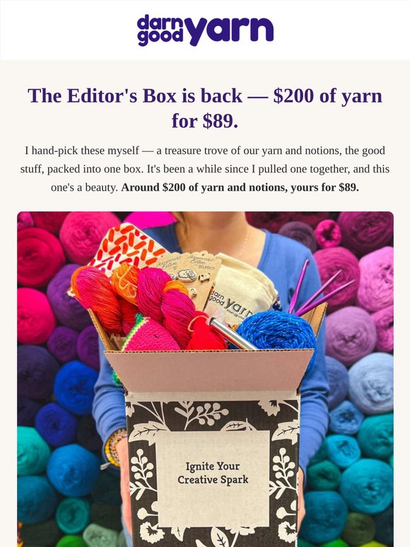 The Editor's Box is back — $200 of yarn for $89
