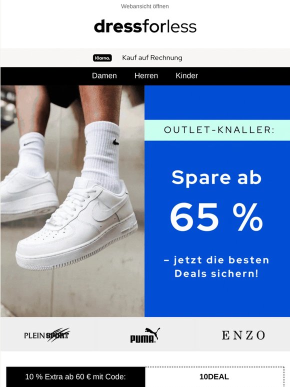 Outlet-Ersparnisse – ab 65% & mehr
