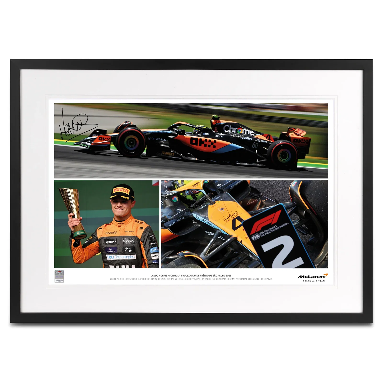 Image of Auction LOT 016 - Limited Edition Lando Norris 2023 Signed Photo Collage – São Paulo GP