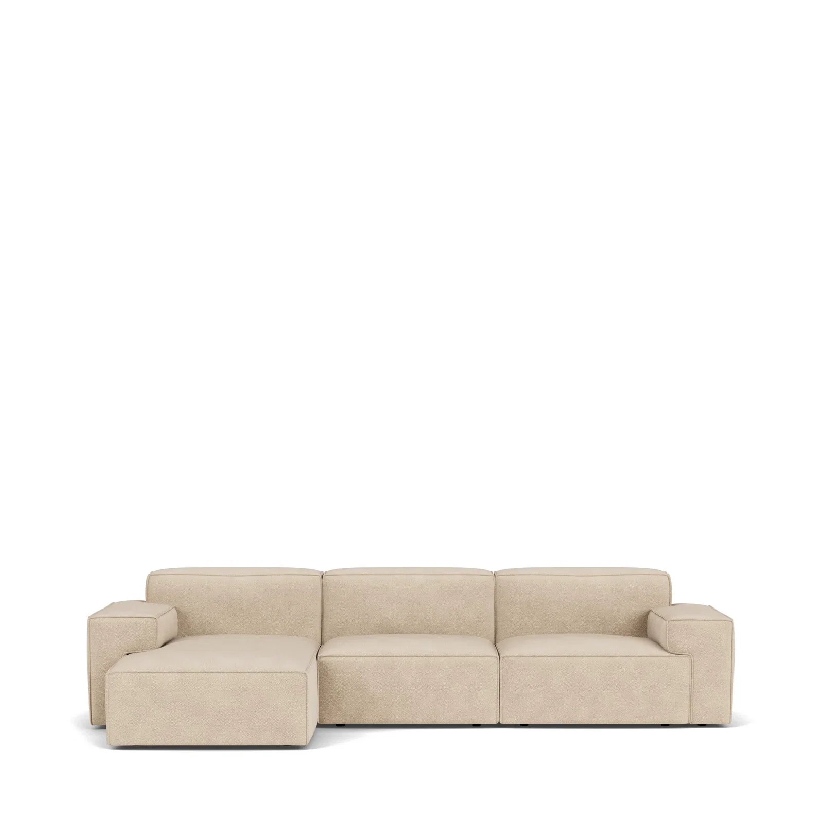 Image of Livello Corner Sofa Left Facing Textured Chenille Almond