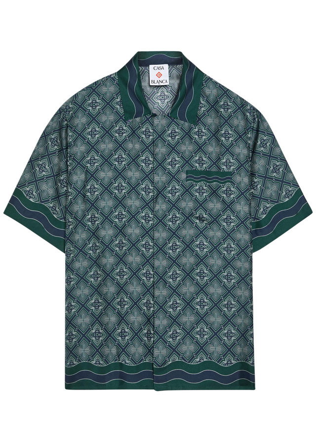 CASABLANCA Radiating logo-monogram silk shirt