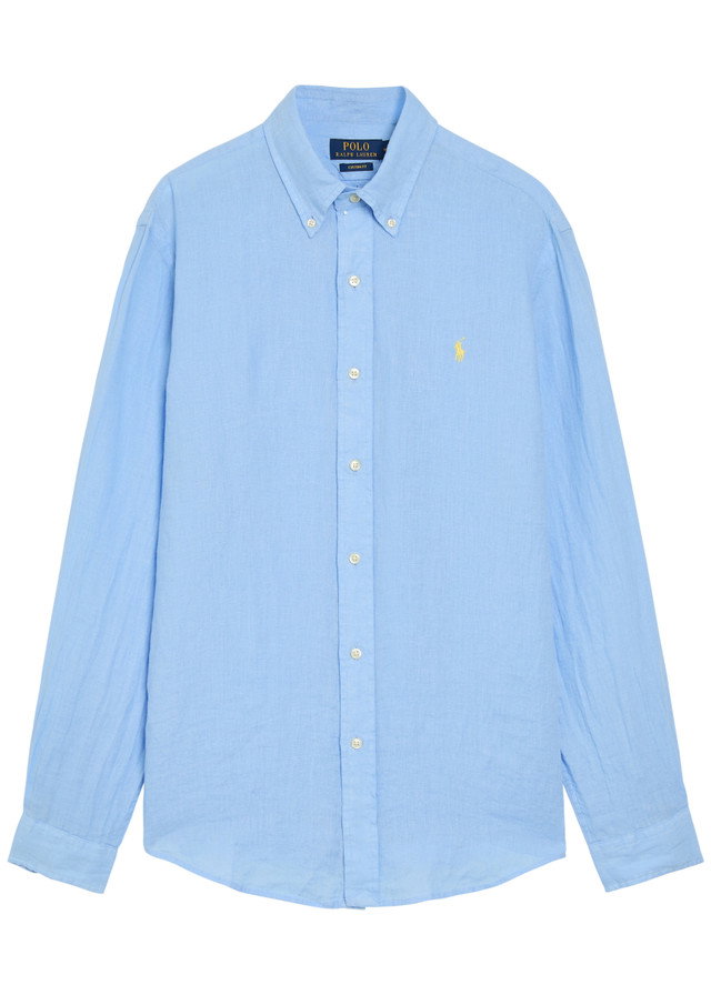 POLO RALPH LAUREN Logo-embroidered linen shirt