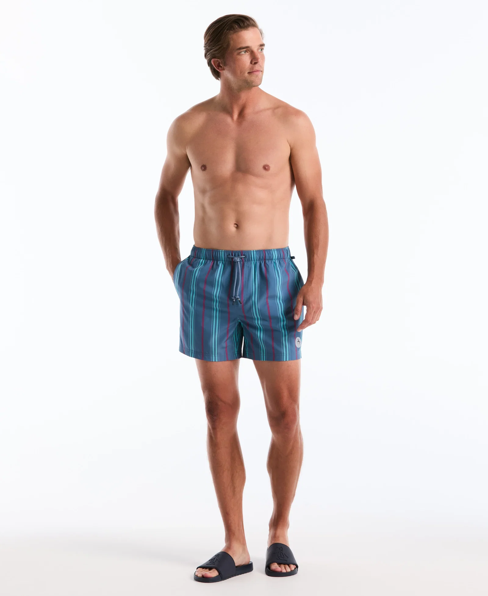 Image of 5" Box Stripe Swim Short