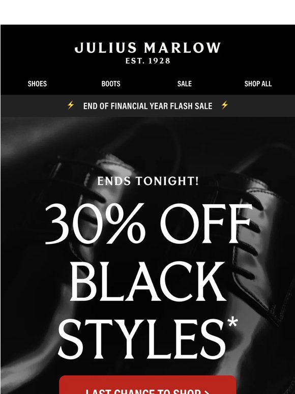 Ends Tonight: 30% Off Black Styles ⚡