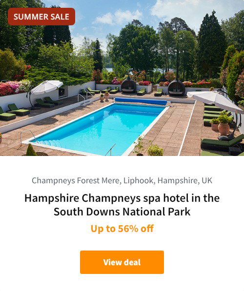 Hampshire Champneys spa hotel in the South Downs National Park