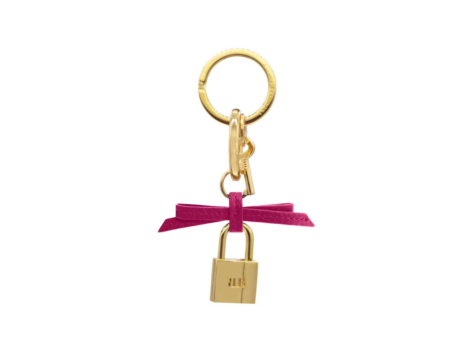 Image of Bow and Padlock Keyring/Bag Charm - Caribou - Peony
