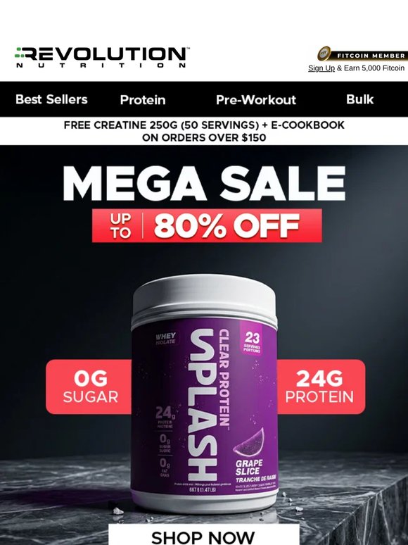Hit $150 🚀 Unlock FREE Creatine (50 servings) + eCookbook (37 recipes)