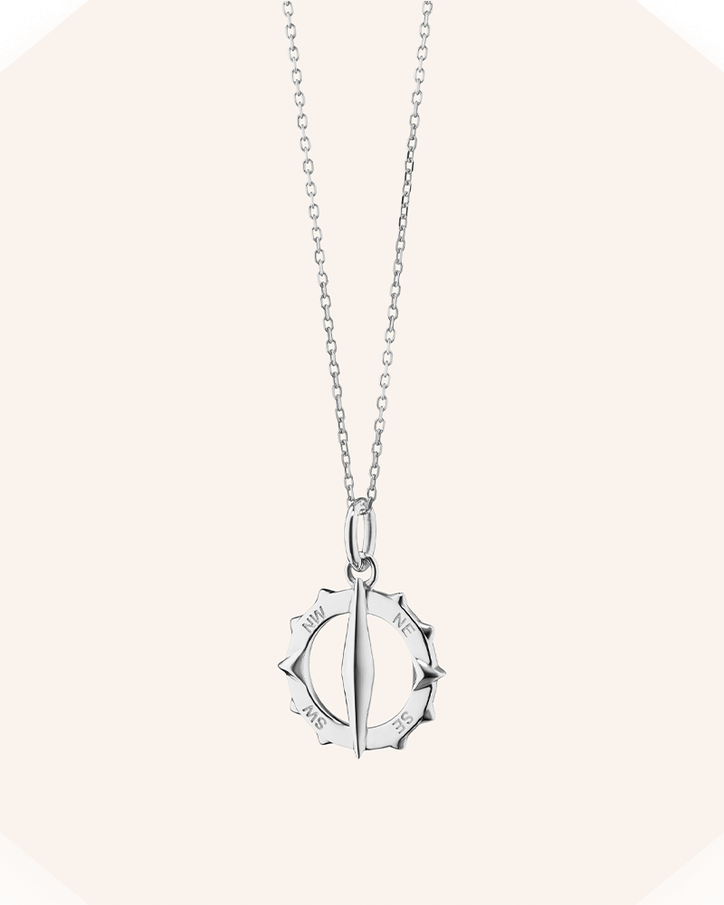 Small "Points North" Sterling Silver Necklace