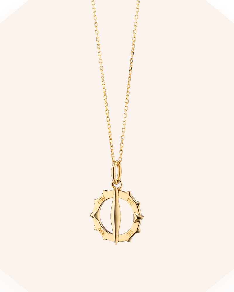 Small "Points North" 18K Gold Necklace