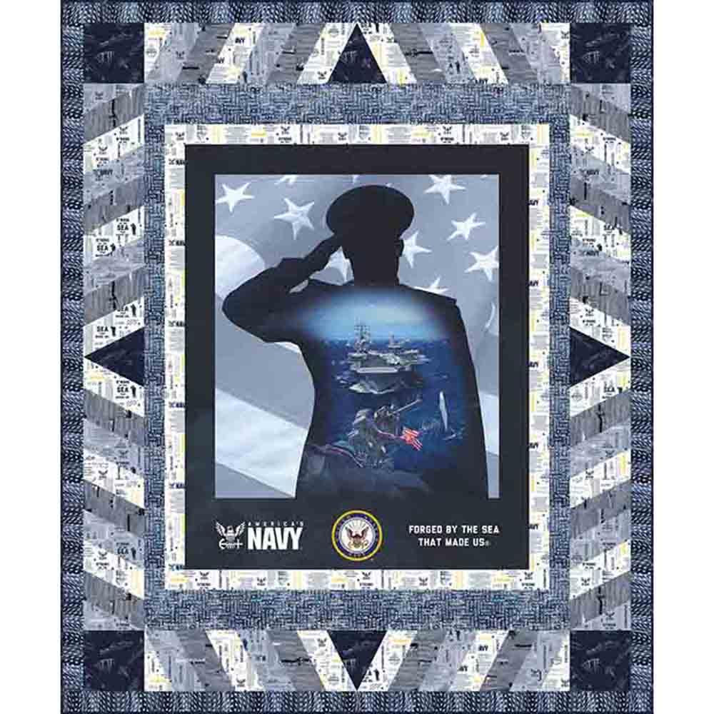Image of Hero - Navy - Matthew Pridemore - U.S. Military - A.E. Nathan - Panel Quilt Kit