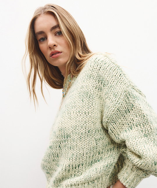 PARKER CHUNKY MOCK KNIT SWEATER