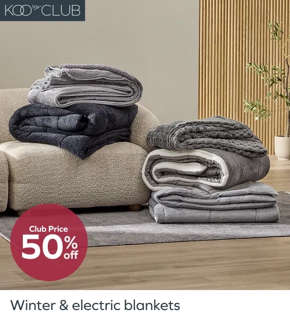 Club price 50% off Winter & electric blankets