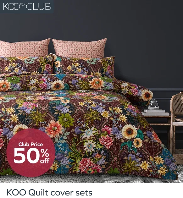 Club price 50% off KOO Quilt cover sets