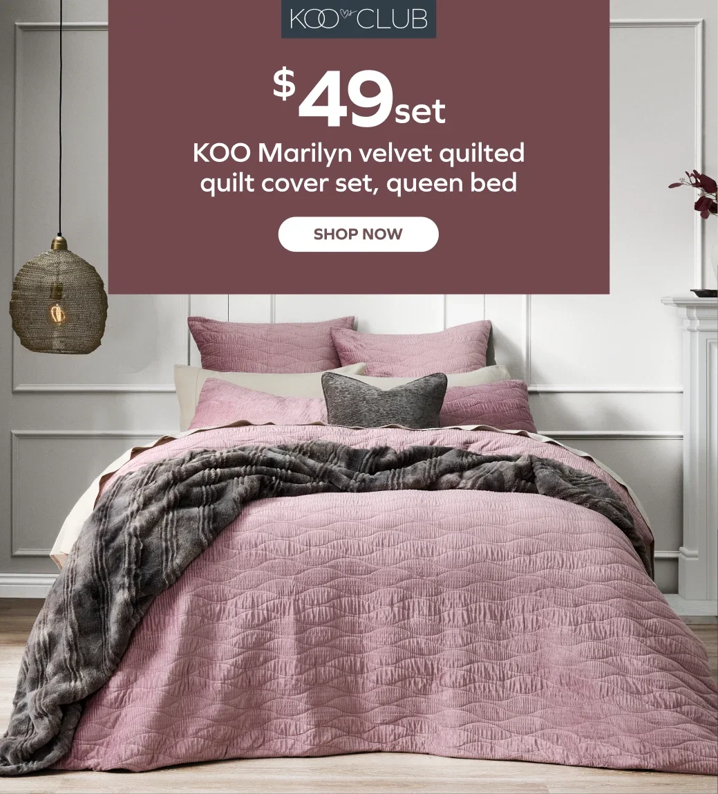 $49set KOO Marilyn velvet quilted quilt cover set, queen bed