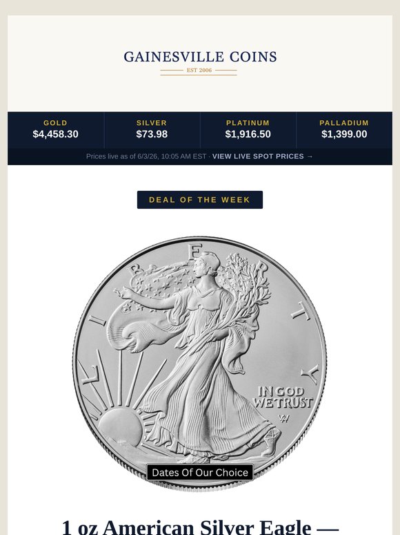 This Silver Eagle Deal Won't Last