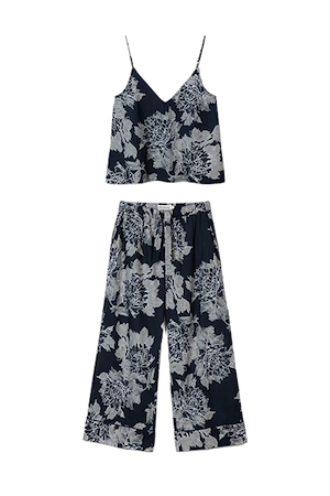 Cami Top and Wide Leg Trouser Set Peony Navy