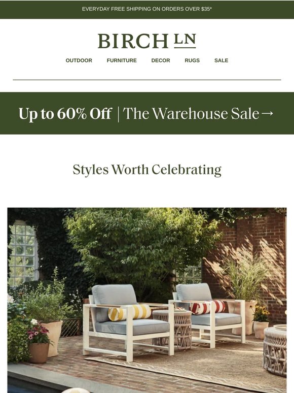 Outdoor seating under $1000. Soak up the sun.