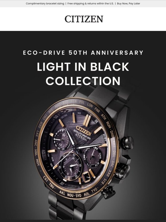 It’s here: The LIGHT in BLACK Eco-Drive 50th Anniversary Collection