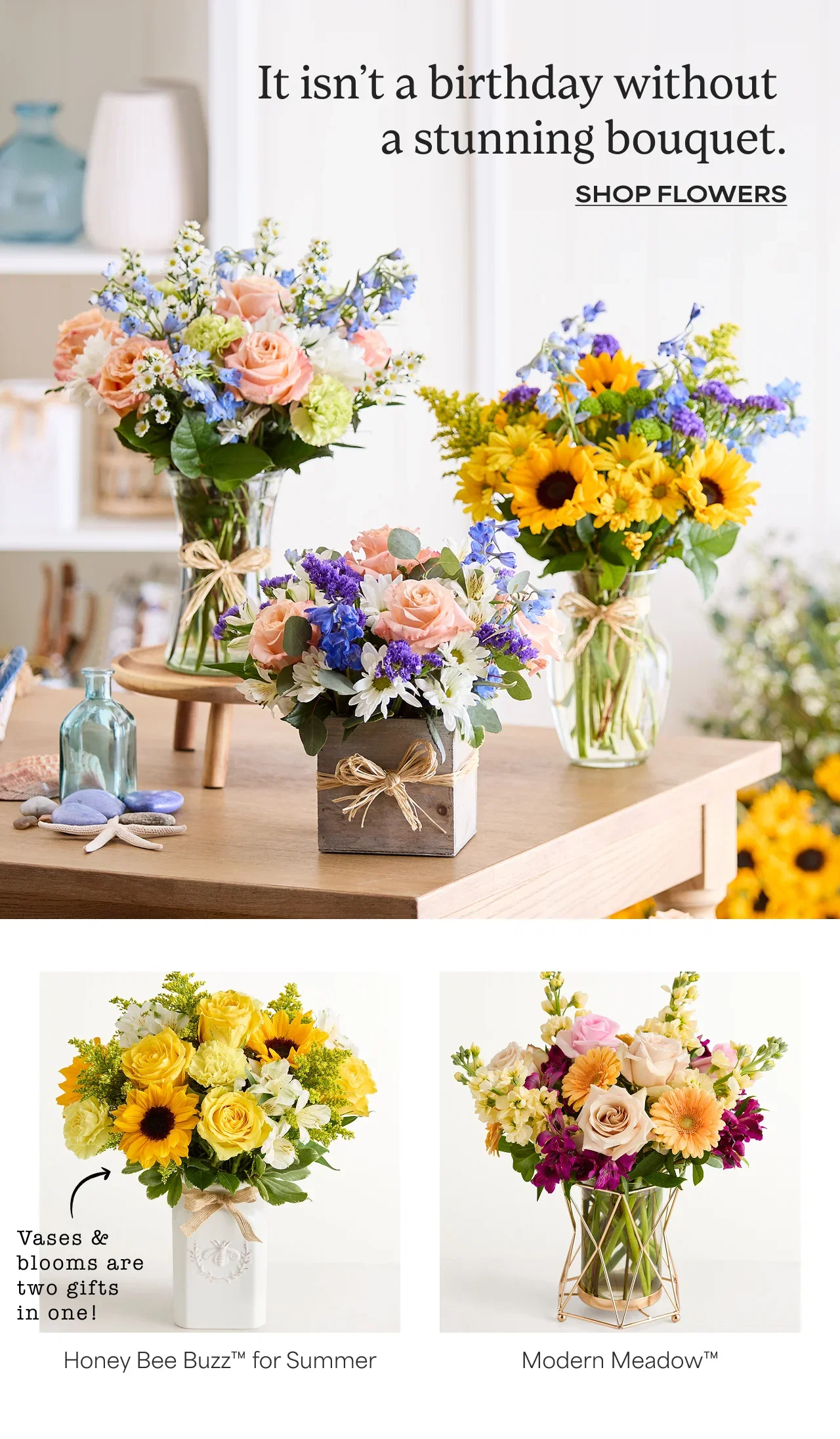 It isn't a birthday without a stunning bouquet.