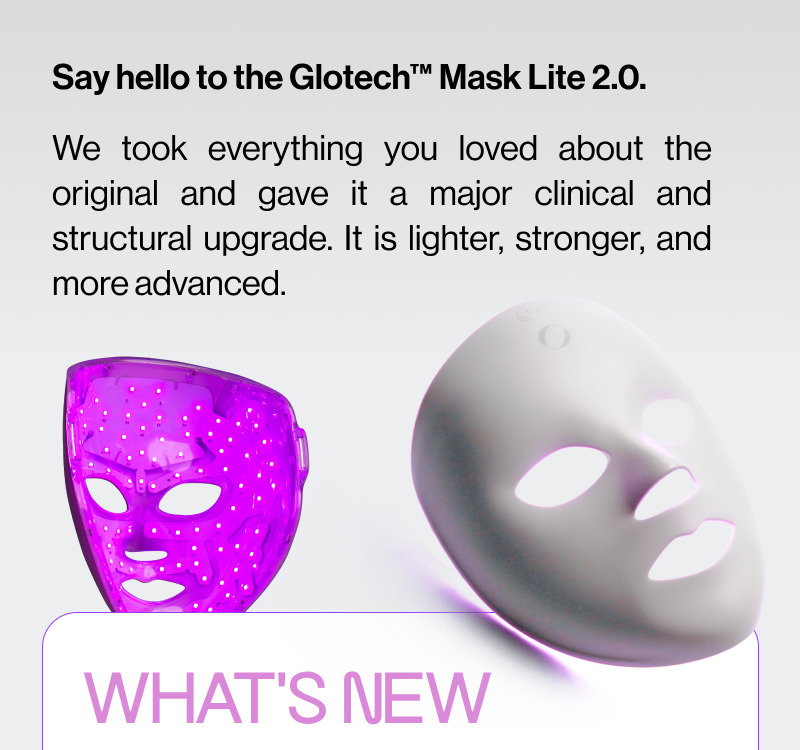 grey background, two masks, one violet one white, text