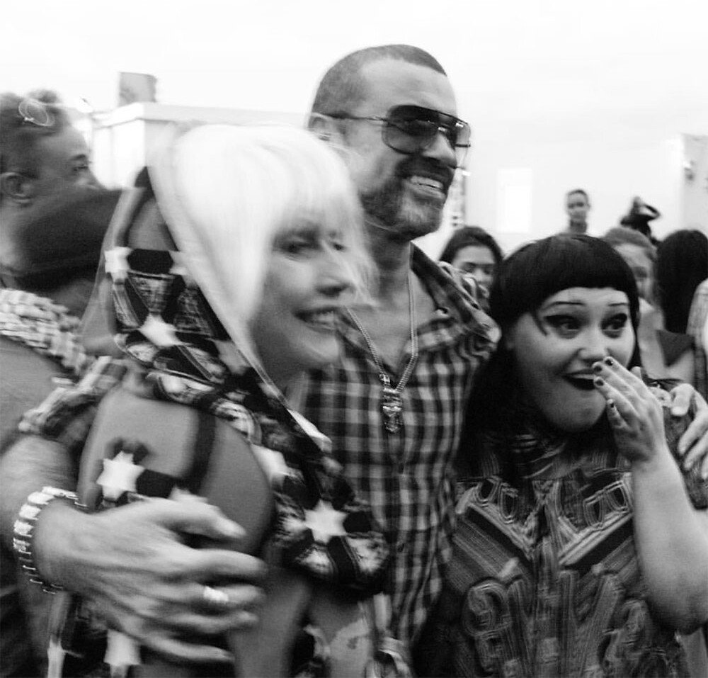 Debbie Harry, George Michael and Beth Ditto were spotted together at Lovebox in London, 2011.