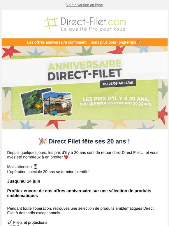 ⏳ Plus que quelques jours pour profiter de nos offres 20 ans
