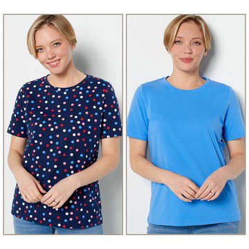 Denim & Co. Pack of 2 Perfect Jersey Americana Tops