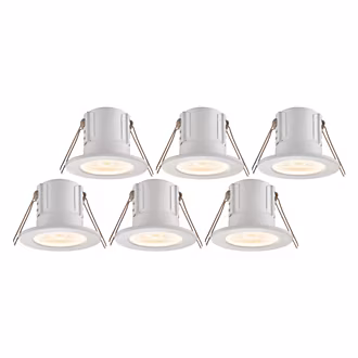 Saxby CosmosEco V3 Fixed  Fire Rated LED Recessed Downlights White 6W 500lm 6 Pack