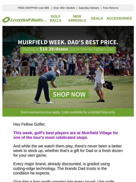 Muirfield Week. Dad's Best Price.