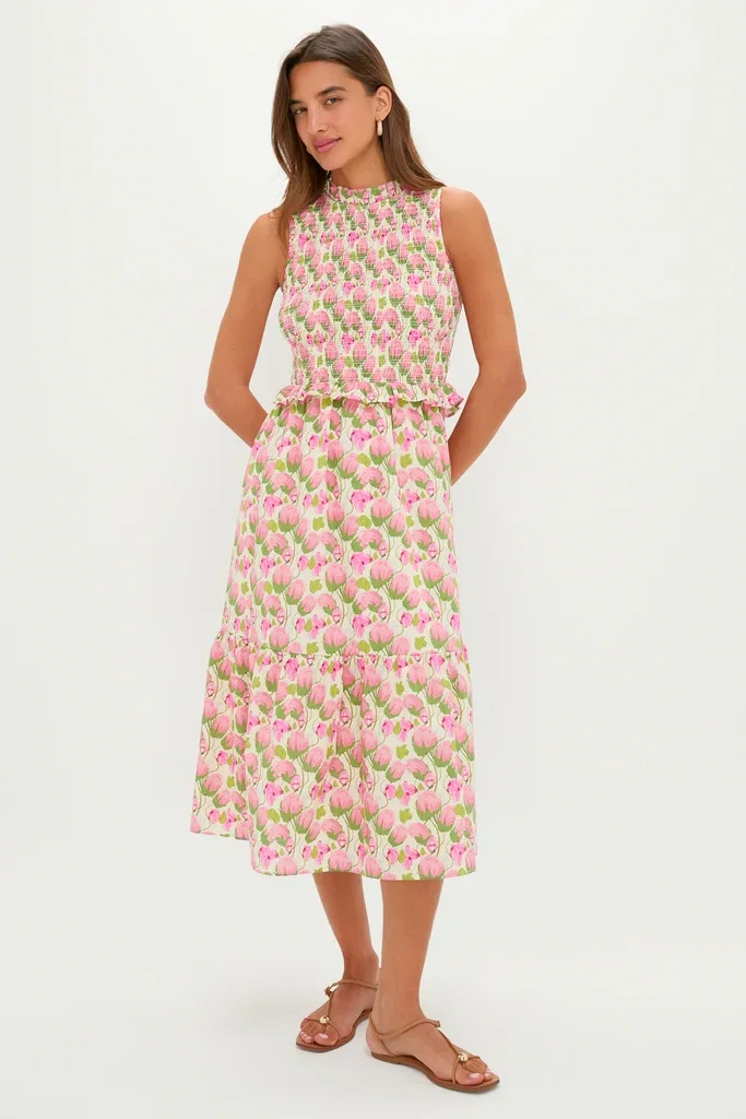 Image of Sweet Pea Floral Smocked Seaton Midi Dress