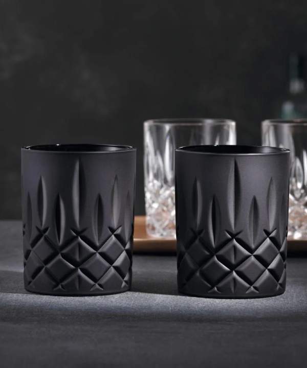 Nachtman-Noblesse Whiskey Tumbler Black Set of 2. 