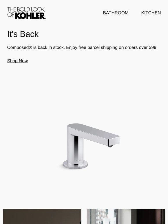Back In Stock at KOHLER:  Composed®
