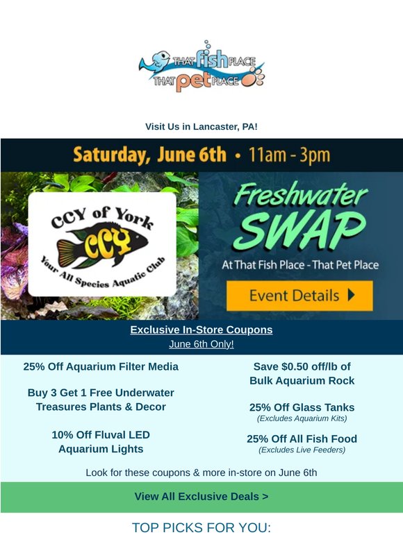 Exclusive Aquatic Savings 🐟 In-Store Saturday!