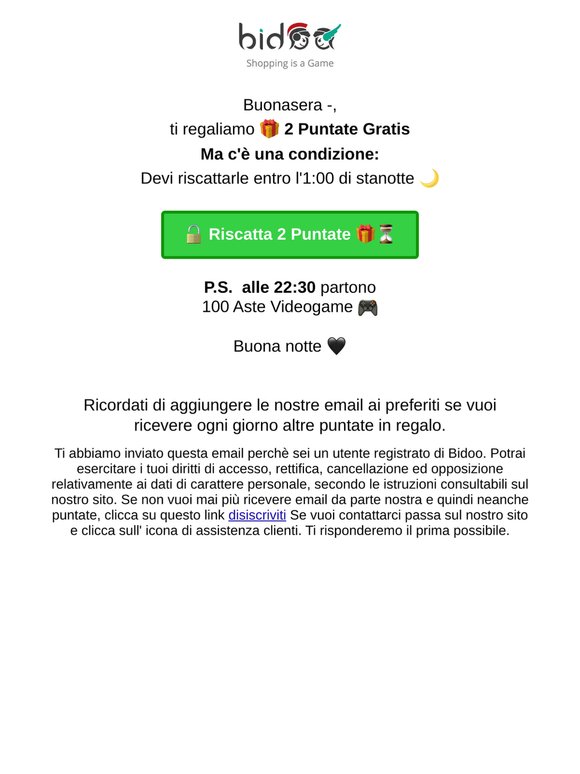 🎁 2 Puntate Bonus per —