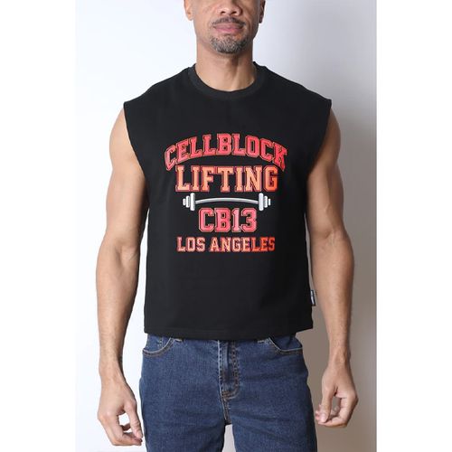 Cell Block 13 CB Lifting Club Cropped Tank - Black