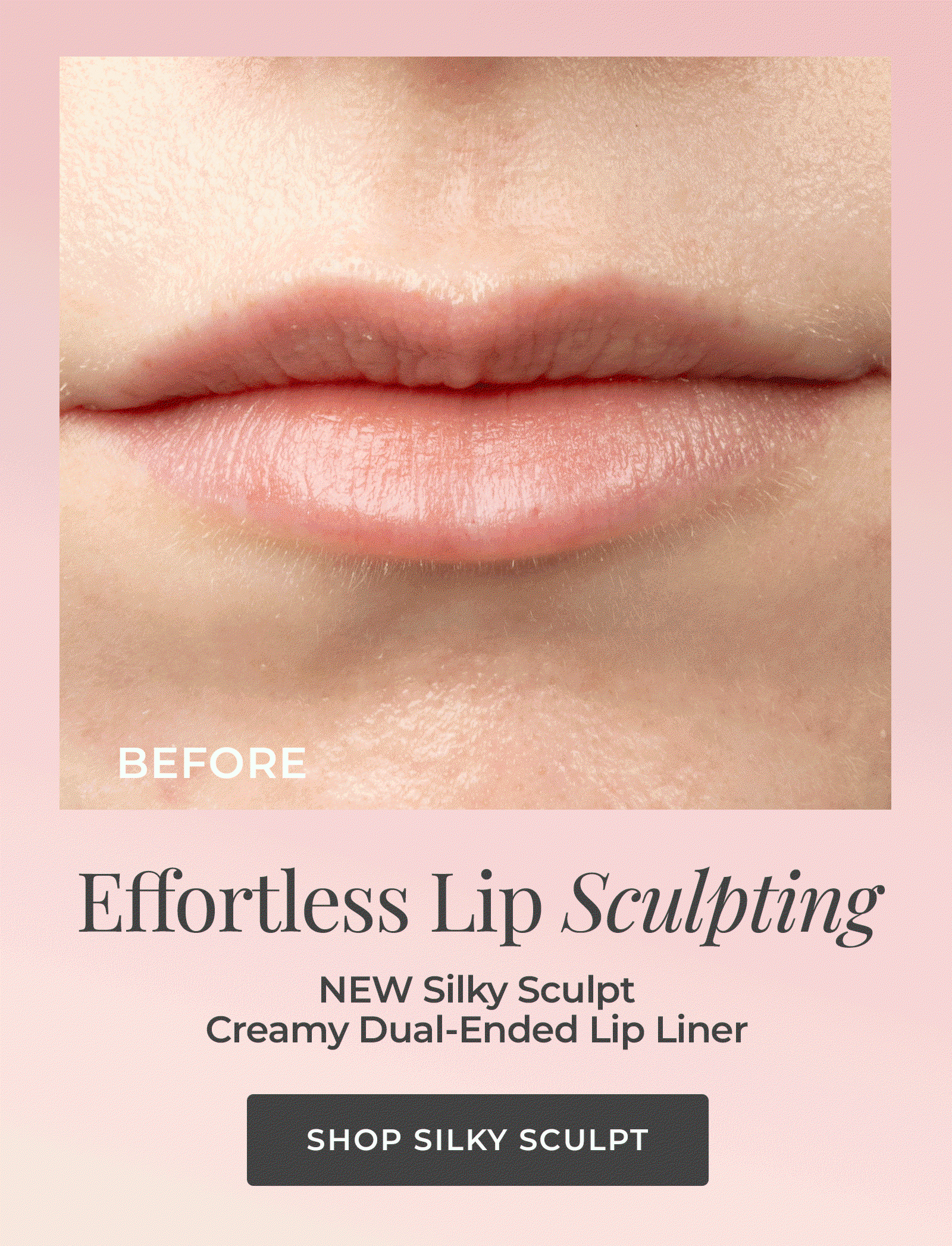 NEW Silky Sculpt Creamy Dual-Ended Lip Liner: Effortless Lip Sculpting Before & After - Shop Silky Sculpt