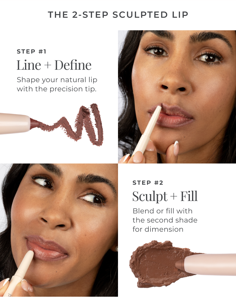 NEW Silky Sculpt Creamy Dual-Ended Lip Liner: Step #1 Line + Define and Step #2 Sculpt + Fill