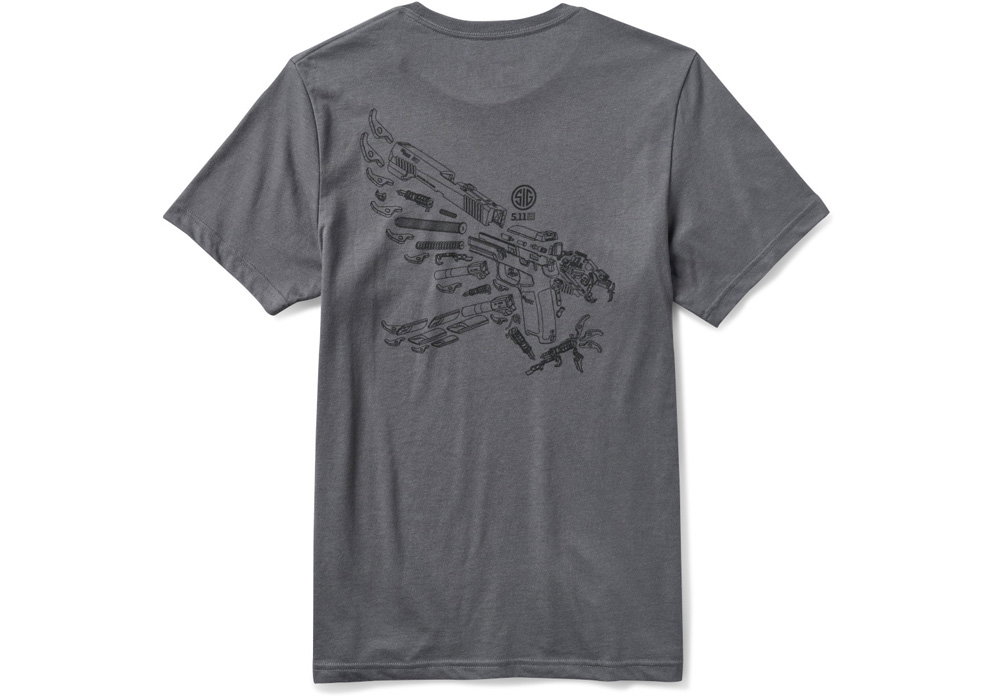 Image of 5.11 SIG SAUER SCHEMATIC EAGLE - MEN'S GRAY T-SHIRT