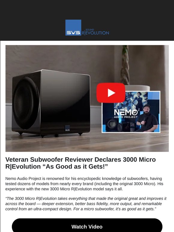 Smallest SVS Subwoofer Earns Colossal Acclaim | Studio Dials in Dolby Atmos Mixes with Ultra Evolution Speakers.
