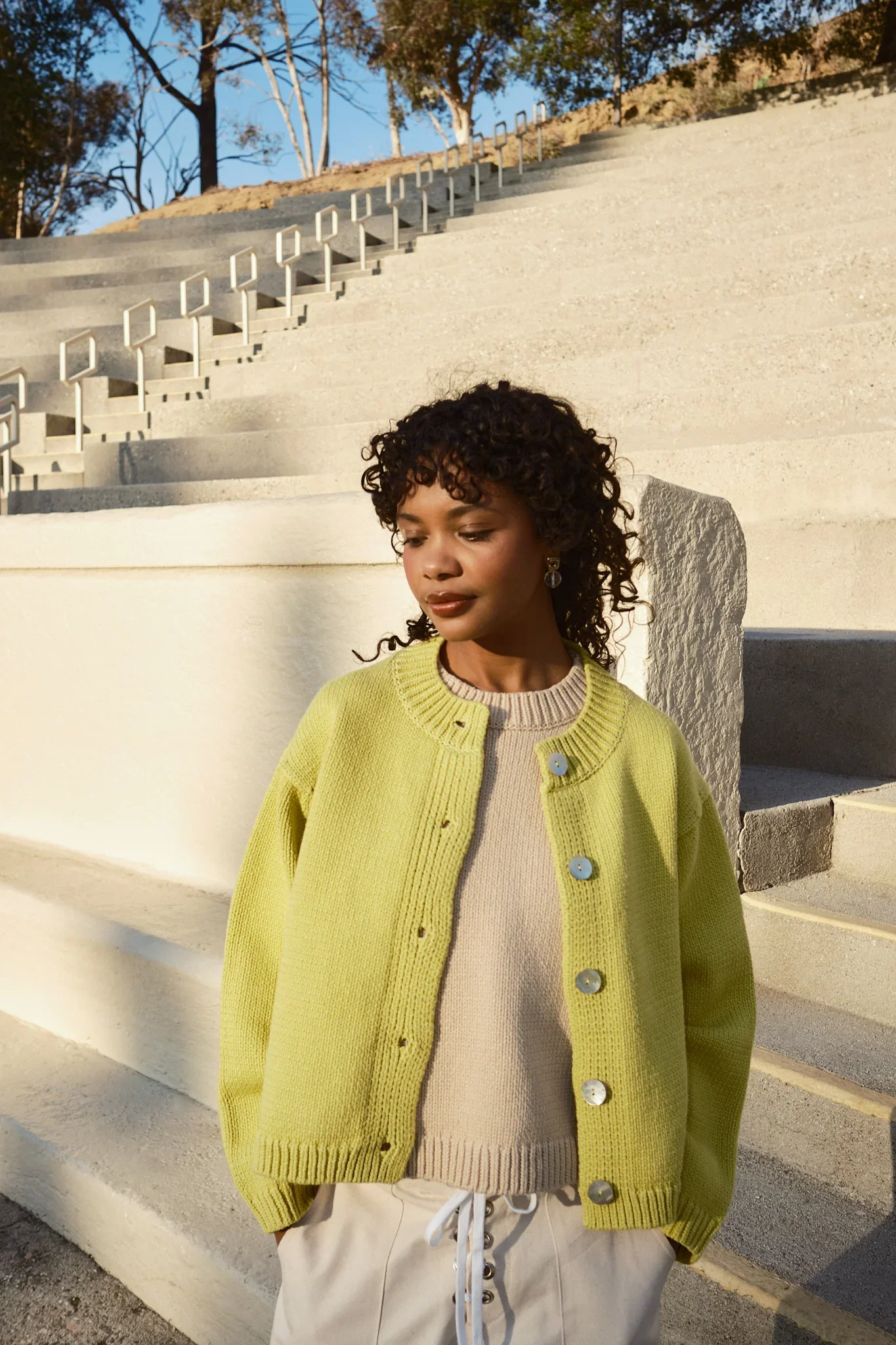 Image of Shiloh Cotton Cardigan - Lemon